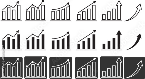 Growth icon set