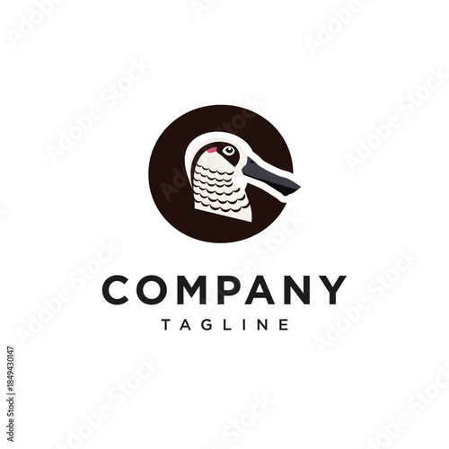 Letter O Pink-eared Duck Logo Icon Vector