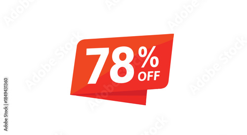 Vibrant 78% off promotional tag for discounts and special offers an eye-catching graphic highlighting significant savings for shoppers and marketing