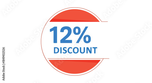 Promotional Twelve Percent Savings Icon for Retail Marketing Strategy and E-commerce Deals