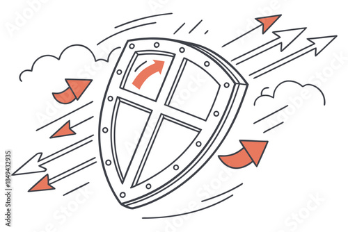 A strong shield protecting against various external threats and attacks