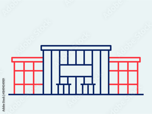 Shopping centre icon. Shopping mall outline icon. Simple vector illustration in modern thin line style.