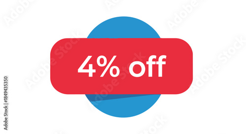 Vibrant four percent discount label perfect for promotional advertisements and special sale offers, highlighting savings opportunities
