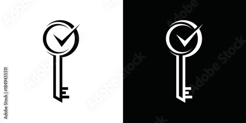simple door lock logo vector