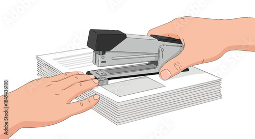 Efficient document fastening with a modern stapler by human hands