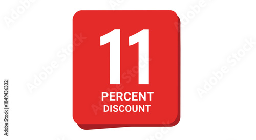 Promotional graphic indicating a substantial eleven percent reduction on items