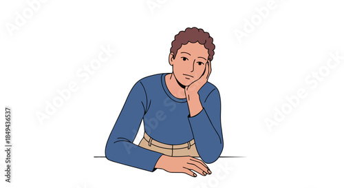 Contemplative young person in a moment of quiet introspection illustrating a pause for thought and internal processing.