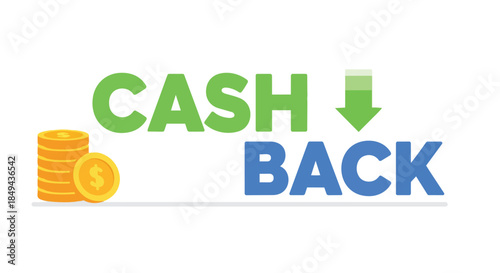 Illustrative graphic for cashback promotions featuring dollar coins and a clear financial return concept