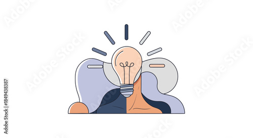 Creative person with innovative idea and lightbulb moment