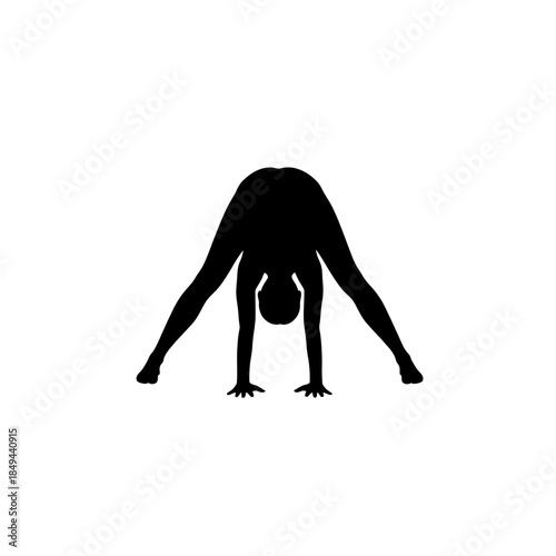 Tree pose prayer arms yoga silhouette vector illustration