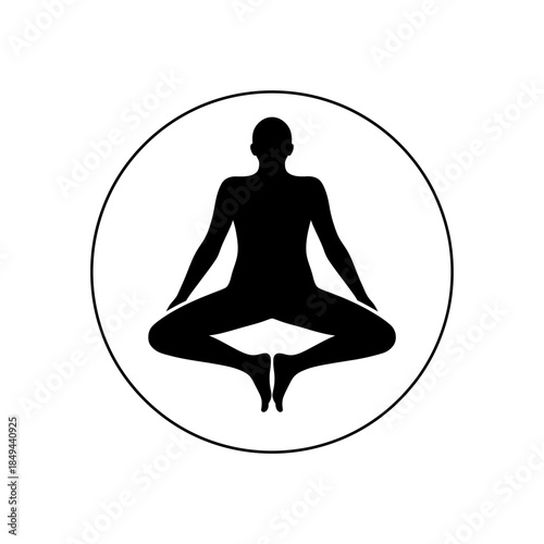 Supported bridge yoga pose silhouette floor vector illustration