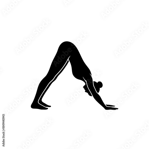 Seated twist yoga pose silhouette open arm vector illustration