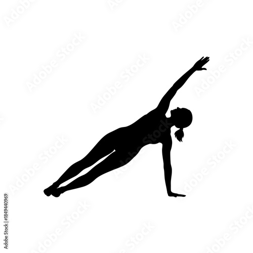Prayer tree yoga balance pose silhouette vector illustration