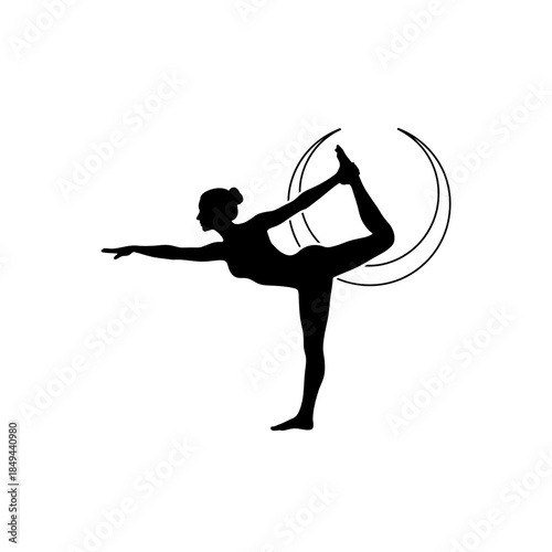 Negative space standing body silhouette frame vector illustration