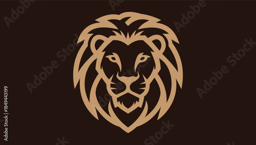 Classic Heritage Lion Head Logo, Vintage Brown and Tan Lion Emblem, Majestic Traditional Animal Mascot for Professional Branding