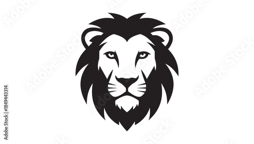 Minimalist Lion Head Logo Vector, Professional Black and White Lion Face Mascot, Majestic King Symbol for Corporate Branding