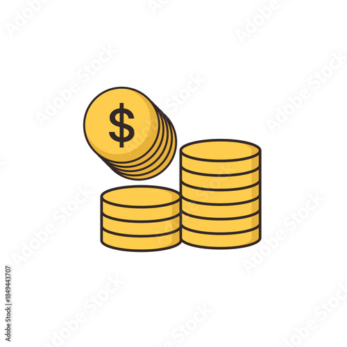 Golden coin vector illustration for money and finance concept
