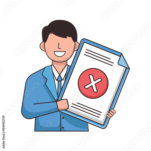 Job application rejected or not approved concept with businessman