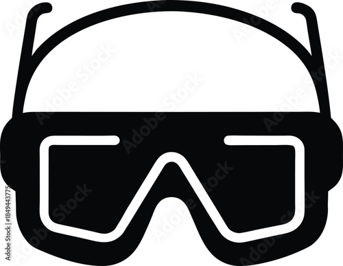 Safety Goggles Black Silhouette Vector Icon