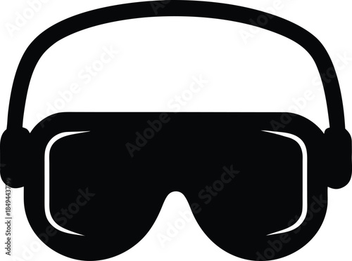 Safety Goggles Black Silhouette Vector Icon