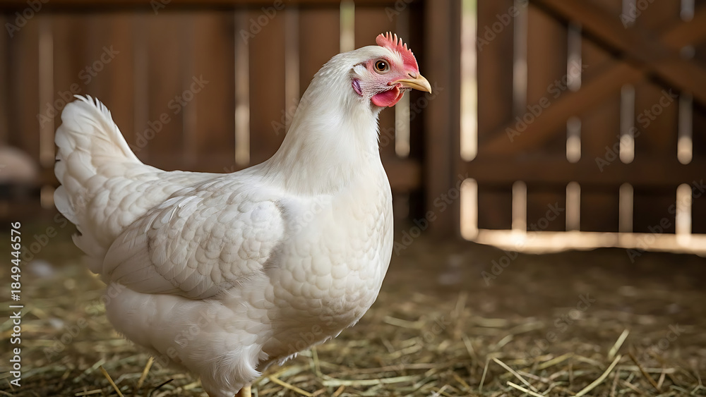 Fototapeta premium Chicken in Barn Door