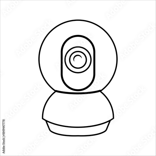 Security camera icon, video surveillance, CCTV sign. Surveillance camera, monitoring, home security protection system. Fixed CCTV, security camera vector icon.