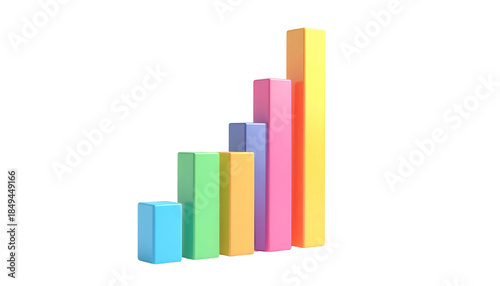 Free Download Pastel colored bar graph illustrating increasing trends against a black background - GFXLoad