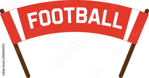 Football banner waving in the wind, promoting the world’s most popular sport, dynamic sports design