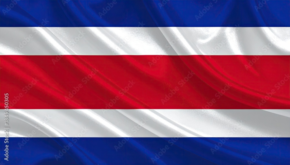 Fototapeta premium Rectangular flag with horizontal stripes of white, red, & blue in a fabric-like texture