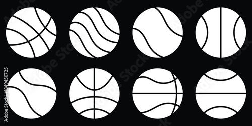 Basketball illustrations showing different levels of detail. Basketball icon vector for web and mobile app. Basketball ball sign and symbol. eps 10
