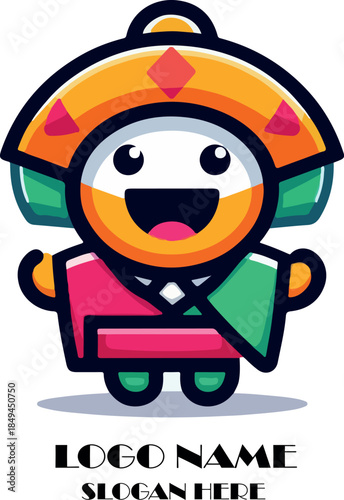 Cute cartoon boy riding a scooter in a fun vector illustration