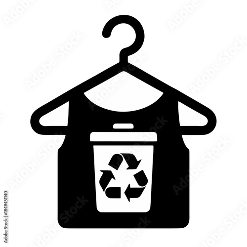 Icon "Fast Fashion Waste": a clothes hanger with a "waste" or recycling symbol.