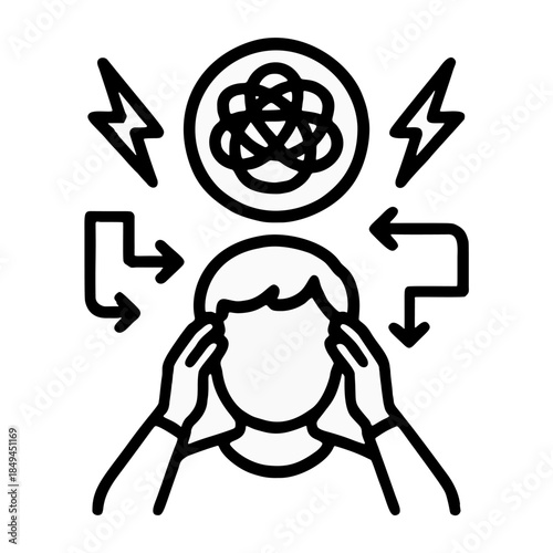 Icon for analysis paralysis or overthinking.