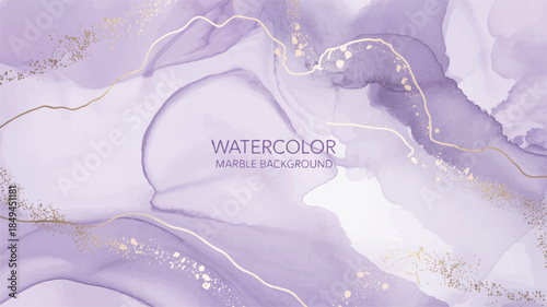 Soft ethereal watercolor marble background with gold accents in a fluid abstract design
