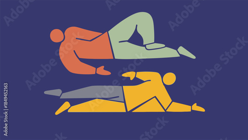 People practicing yoga in different poses