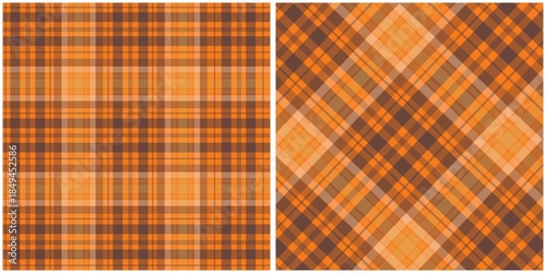 Brown and Orange Tartan Plaid Textile Designs