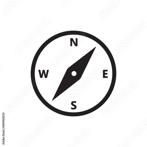 Compass icon symbol vector on white background
