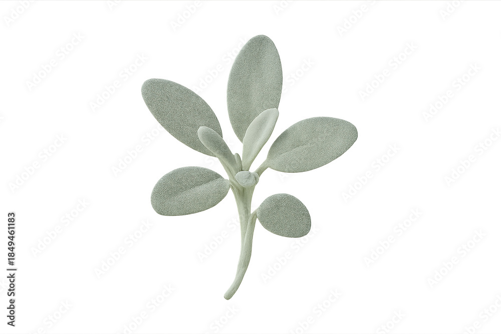 Obraz premium Lamb's ear plant with fuzzy silver-green leaves