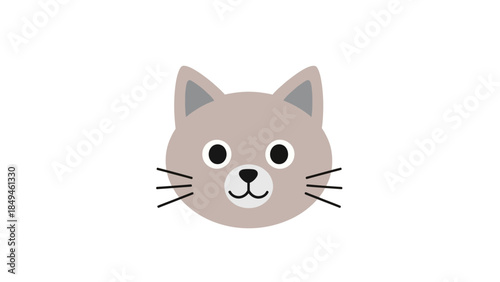 Cute Cartoon Cat Face Icon