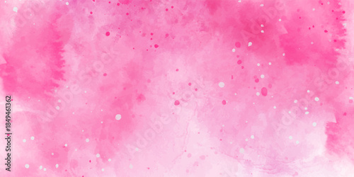 Freeze motion of pink powder exploding on white background.