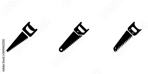 Continuous line drawing of wood saw.one line drawing of carpenter equipment saw, Hand saw continuous line drawing. Home tool for cutting wood. Simple hand drawn style vector design element.