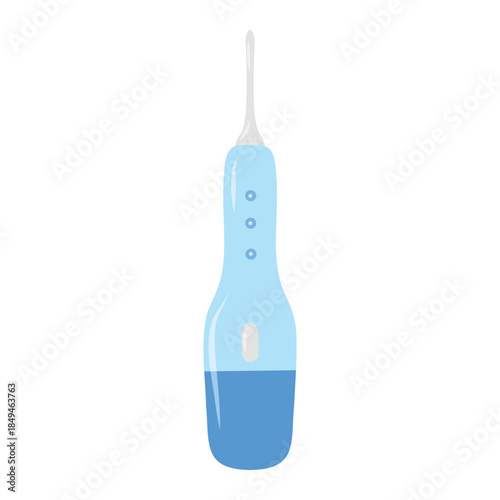 Dental irrigator vector, water flosser illustration. Water flosser device sketch, oral irrigator. Handheld dental irrigator, electric cleaning tool