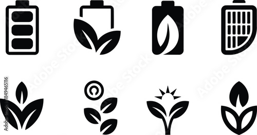 Collection of Eco-Friendly Battery and Leaf