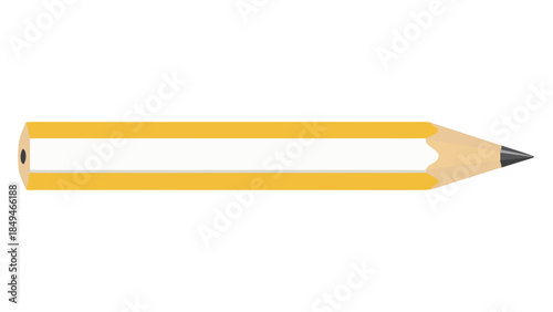 yellow pencil on white background