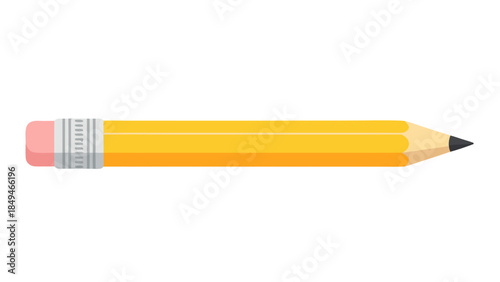 yellow pencil on white background