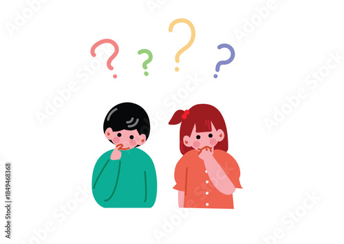 疑問を持つ子供のイラスト