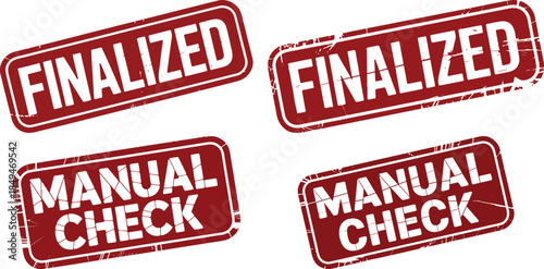 Distressed Red Rubber Stamps Finalized and Manual Check