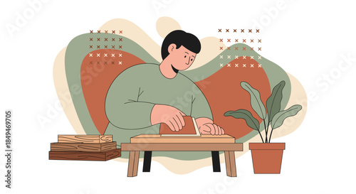 Man Sitting on Sofa Reading Book.