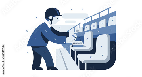 Man Voting with Ballot Box Machine.