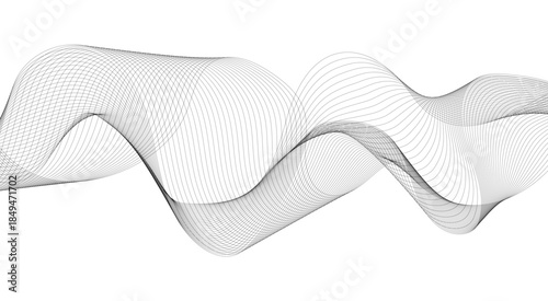 Abstract Wave Lines, Frequency Sound, and Data Science Creating New Possibilities in Design, The Dynamic Interaction of Business and Technology.